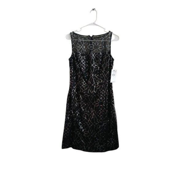 AMERICAN LIVING Black Sleeveless Sequin Dress Glam Party Evening Size 8 Nwts - Picture 1 of 7